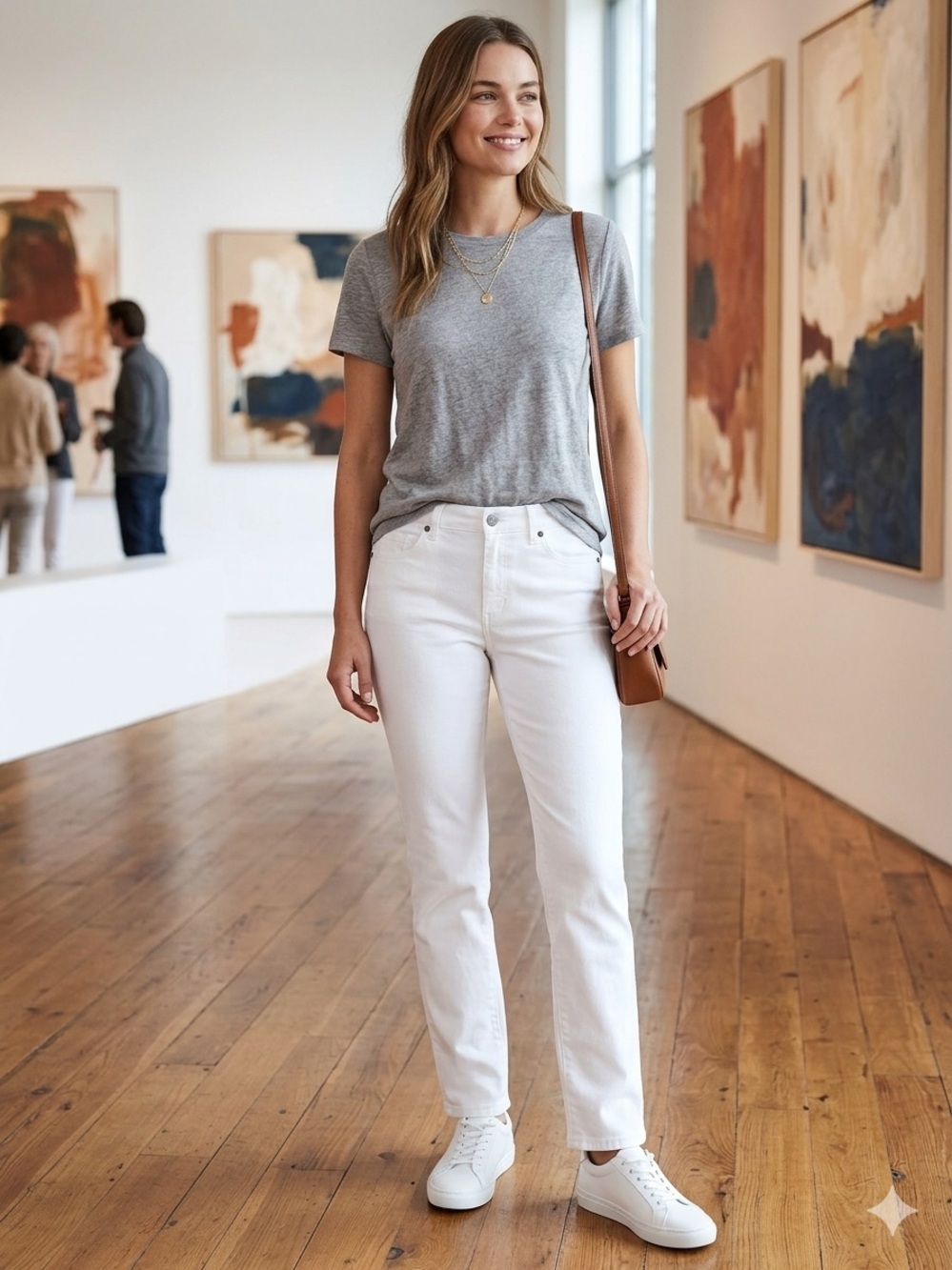 CAbi Women’s White Straight Leg Skinny Jeans